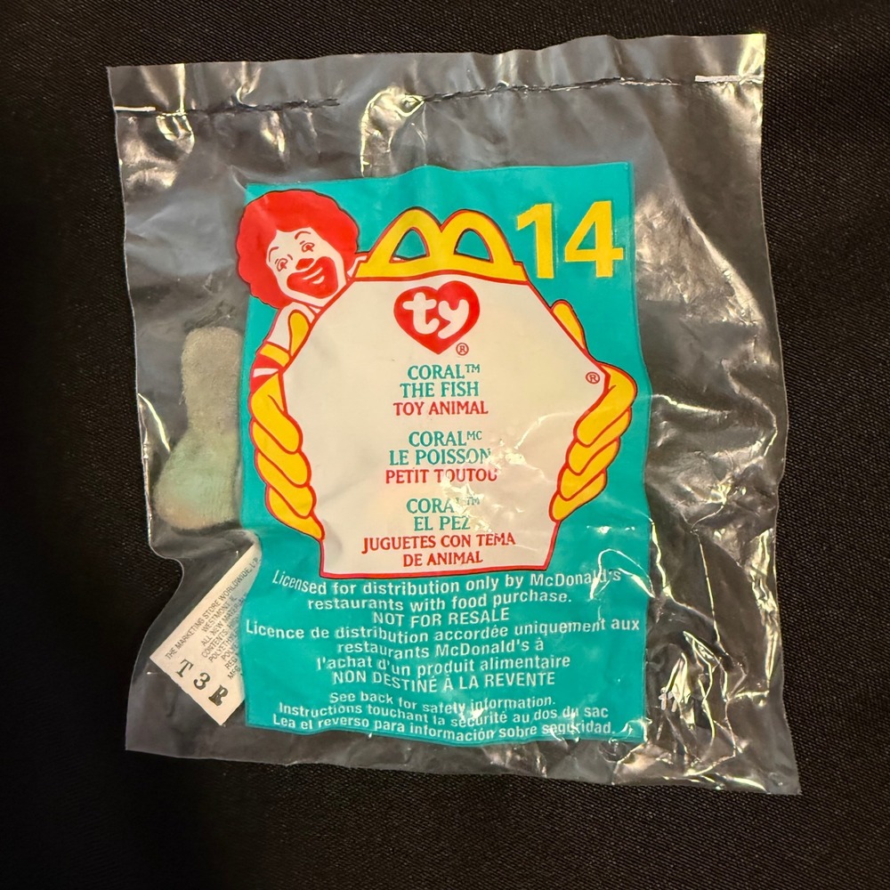 Vintage TY Teenie Beanie Baby Iggy the Iguana #14 1998 McDonald's Sealed Toy